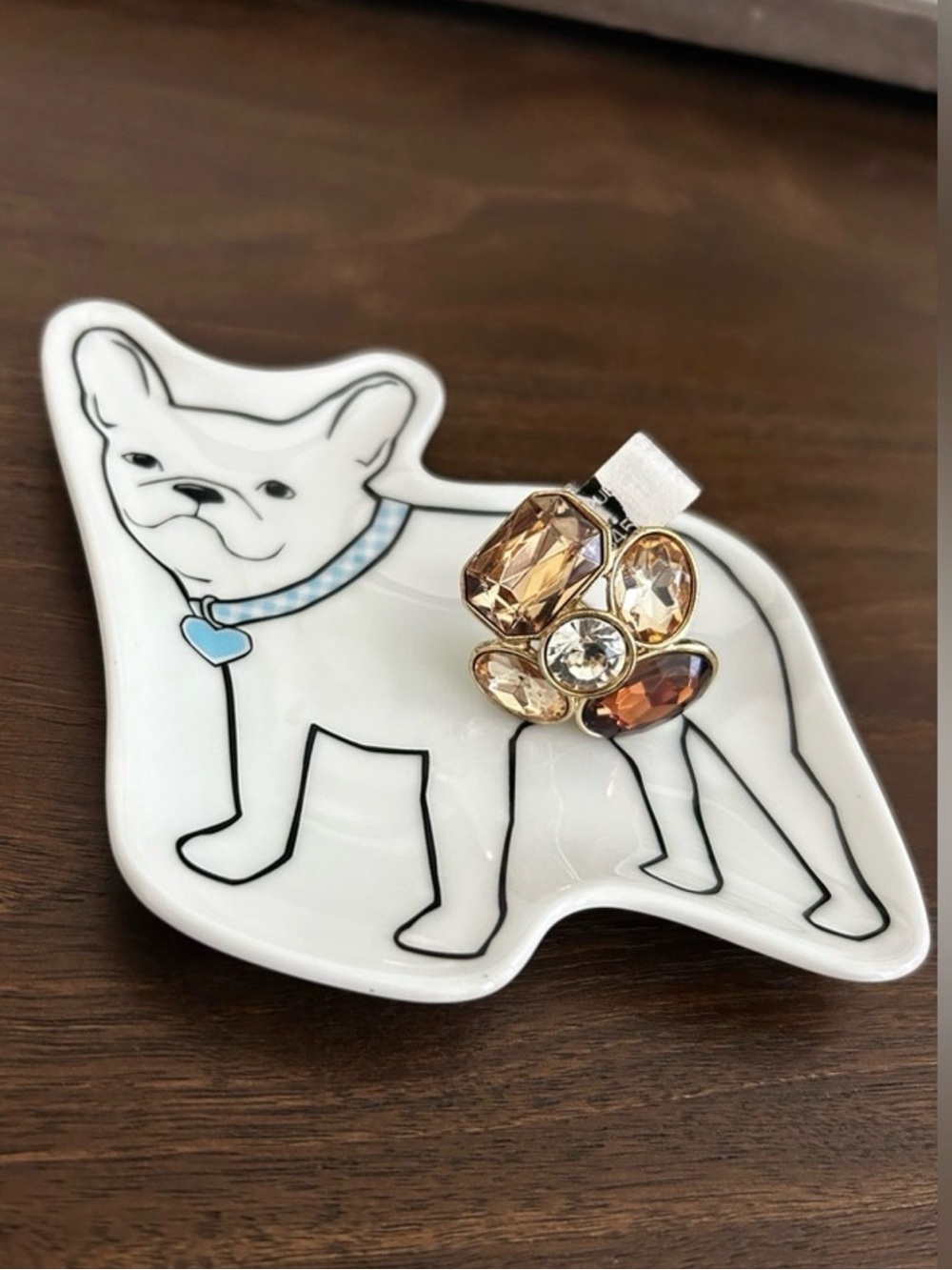 Draper James Frenchie dog Jewelry catchall NWOT